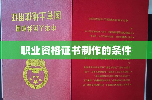 洪梅职业资格证书制作的条件