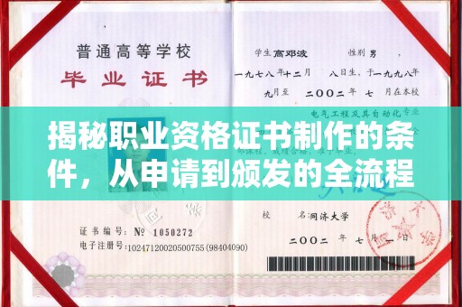 乐业揭秘职业资格证书制作的条件，从申请到颁发的全流程解析